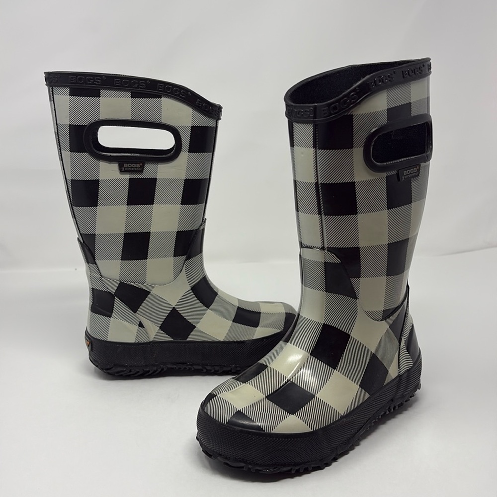 BOGS: Boots K Classic Buffalo Plaid Rain Boots; Waterproof, Size Kids 10